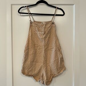BILLABONG TAN AND WHITE POLKA DOT ROMPER